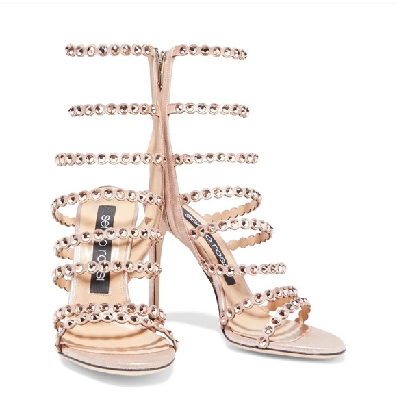 Sergio Rossi Kimberly 105 Crystal Heeled Sandals - Picture 2 of 15